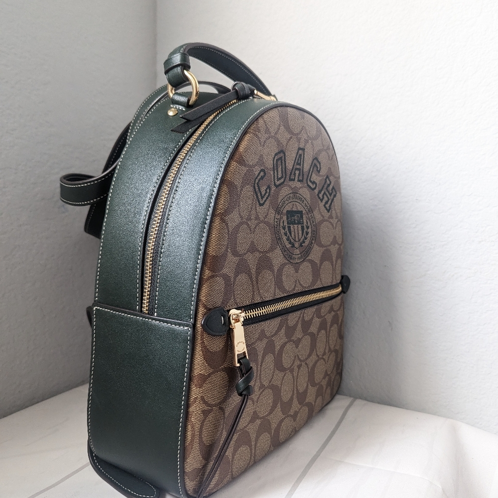 Coach Jordyn Backpack In Signature Canvas With Varsity Motif. - Picture 3 of 5